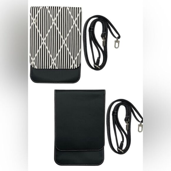 Caseable Crossbody Phone Bags w/RFID Protection Black Diamond/Black - Set of 2 - Picture 1 of 4